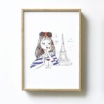 Affiche-Parisienne-Vin-Rouge-et-Tour-Eiffel
