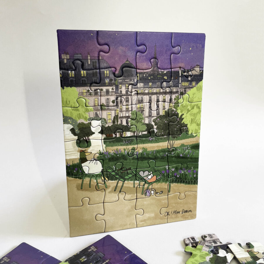 Puzzle 24 pièces “Jardin à Paris” – Made in France – Image 3