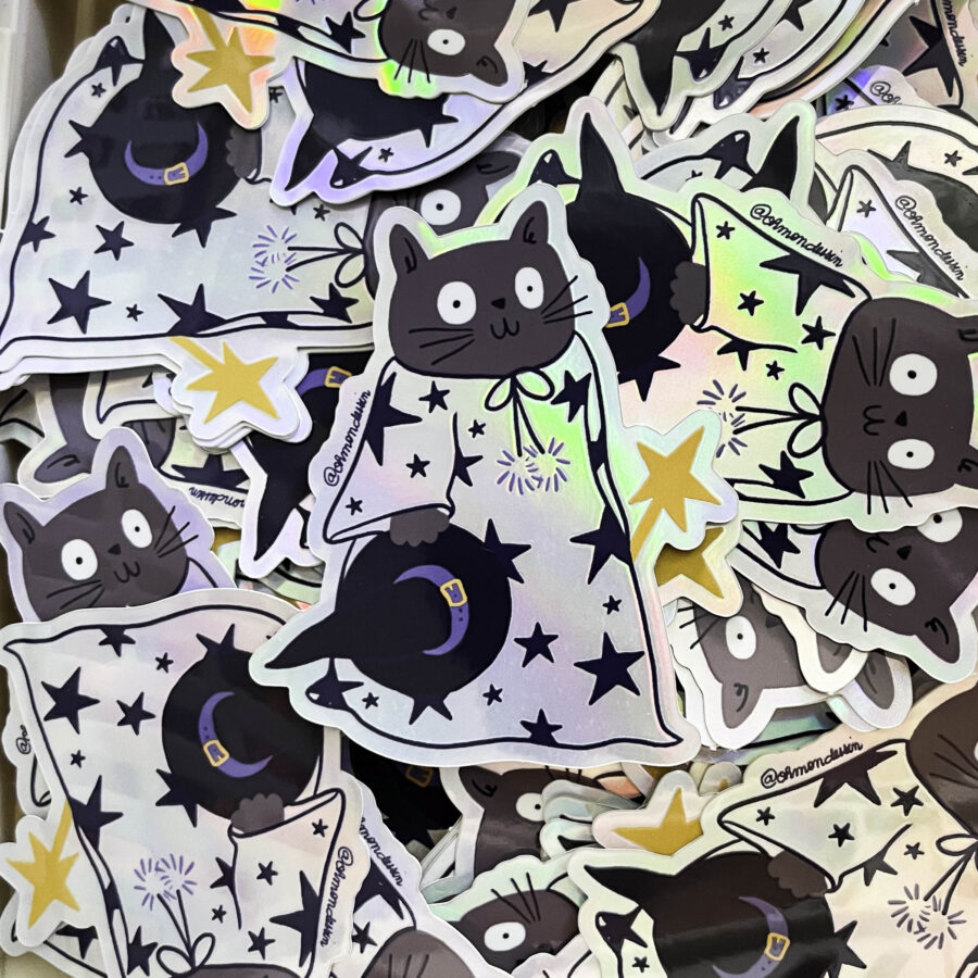 Sticker Holographique Le Chat Sorcier