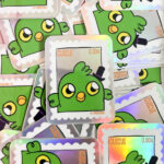 Sticker holographique oiseau