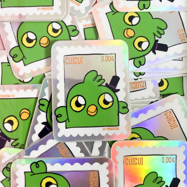 Sticker holographique oiseau