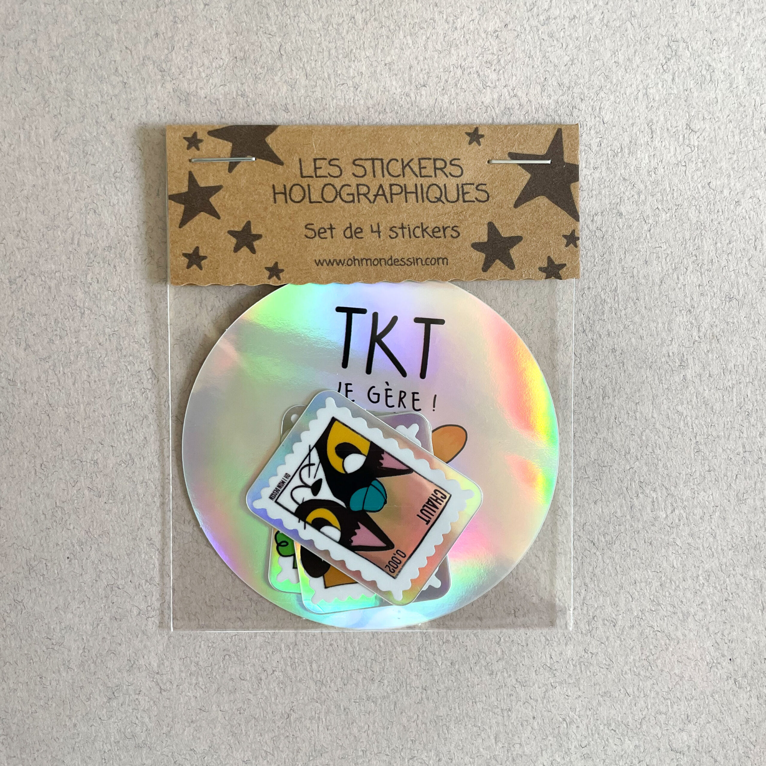 Lot n°2 de 4 Stickers Holographiques