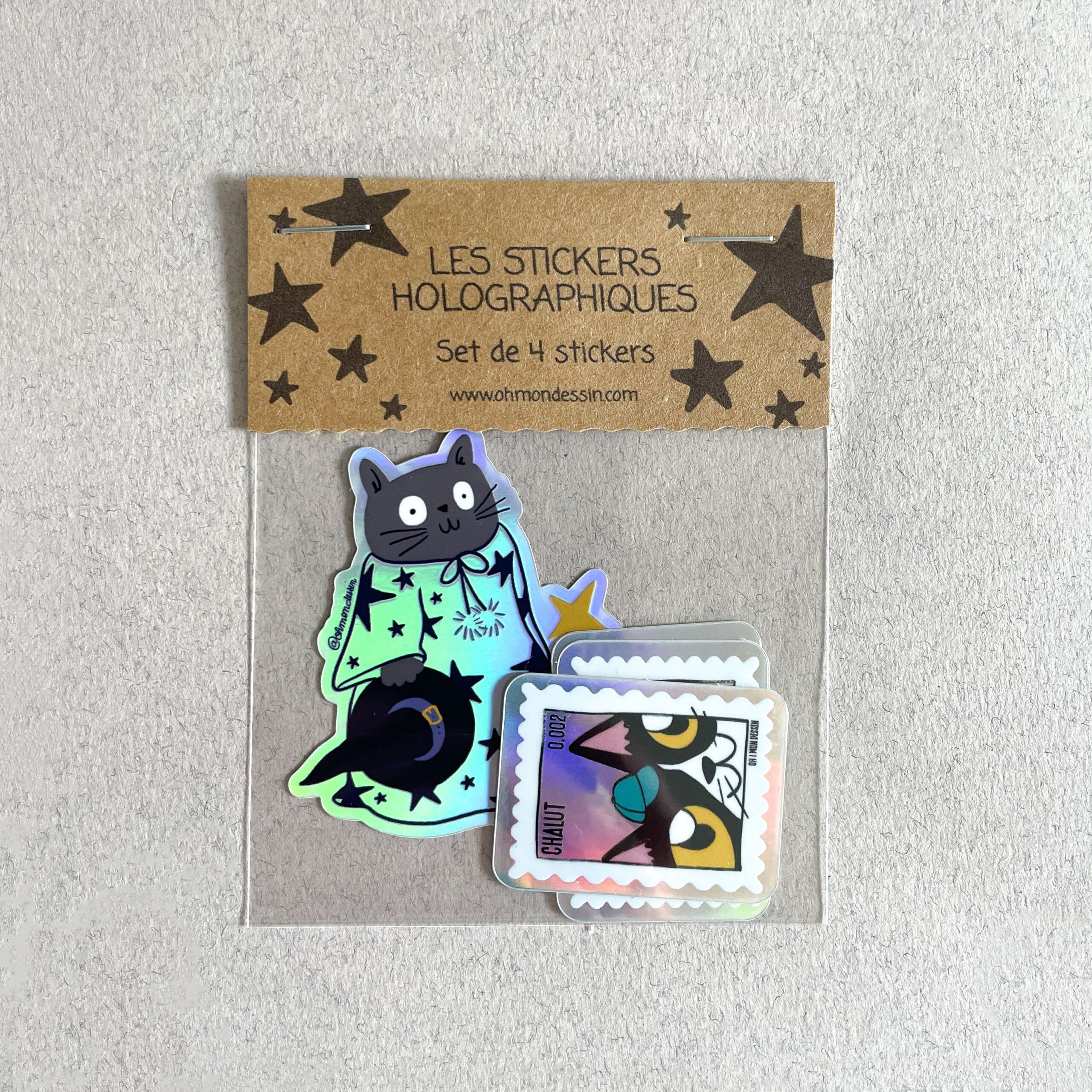 Lot n°1 de 4 Stickers Holographiques